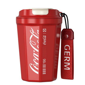 Coca-Cola Oficial Original-Café Termo de Acero Inoxidable 316 Grado alimenticio Moderno y bonito Fría/caliente hermética Portátil Boca Ancha antideslizante390ml Rojo/Blanco（189）