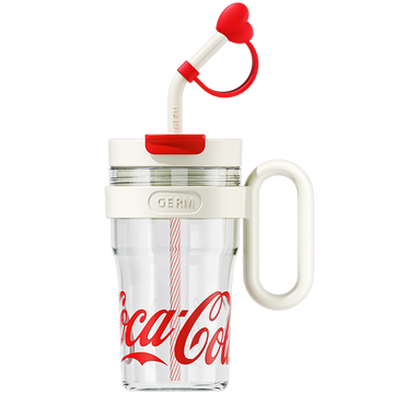 Coca-Cola Oficial Original-Vaso Tritan-Plástico Alimenticio Resistente a impactos resistente a químicos portátil Asa/pajita y tapa antipolvo hermético antideslizante 800mlNegro/Rojo/Púrpura/Verde