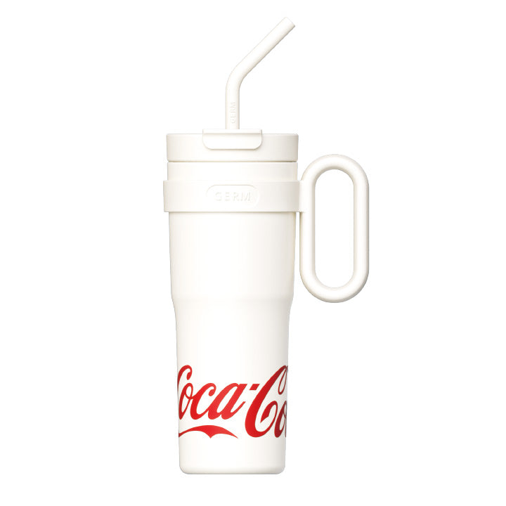 Coca-Cola-Termo Clásico Oficial Original de Acero Inoxidable 316 Grado alimenticio Fría/caliente hermética Portátil Asa/Pajita/Boca Ancha antideslizante 750 Blanco/Rojo（165）